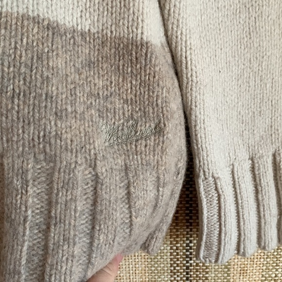 Woolrich Size M Petite Sweater Turtleneck Lambswool Beige Fall Winter Women’s - Picture 2 of 5